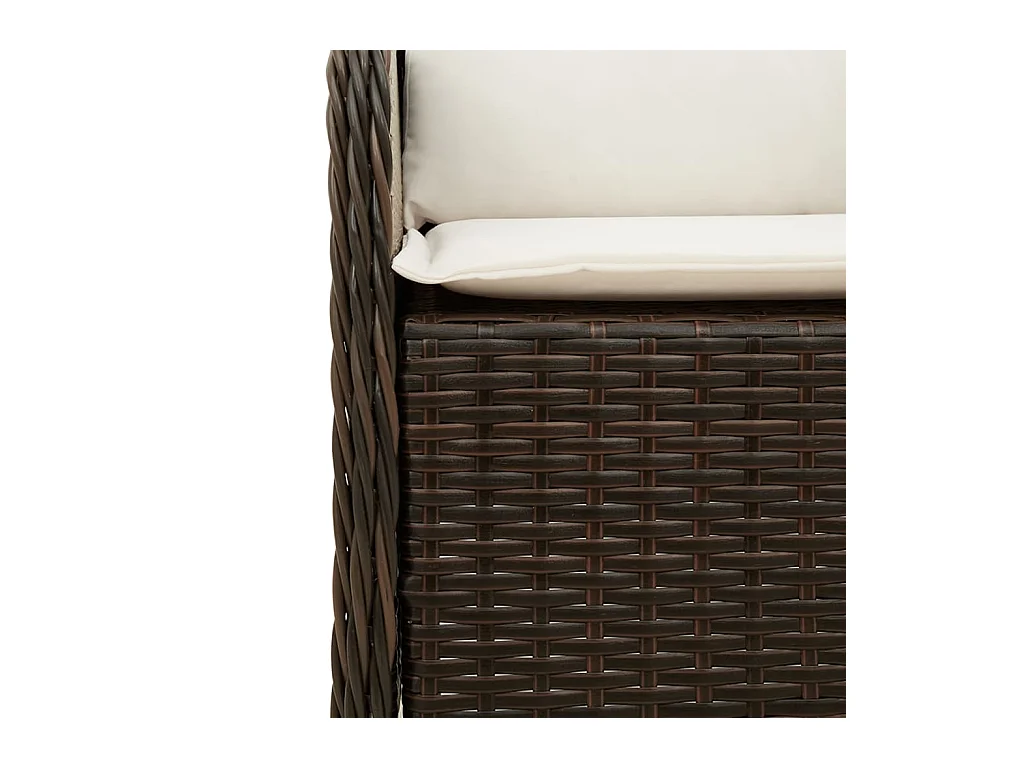 Tuinstoelen met kussens, set van 2, bruin, gevlochten hars