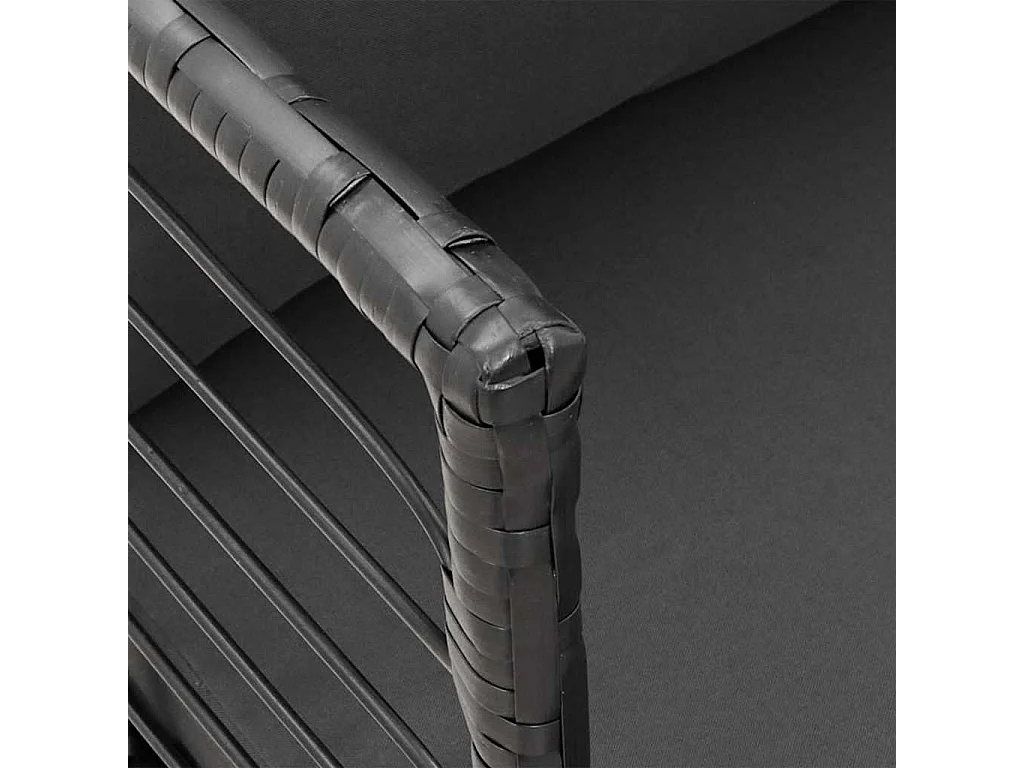 Chaises de jardin lot de 2 avec coussins noir résine tressée