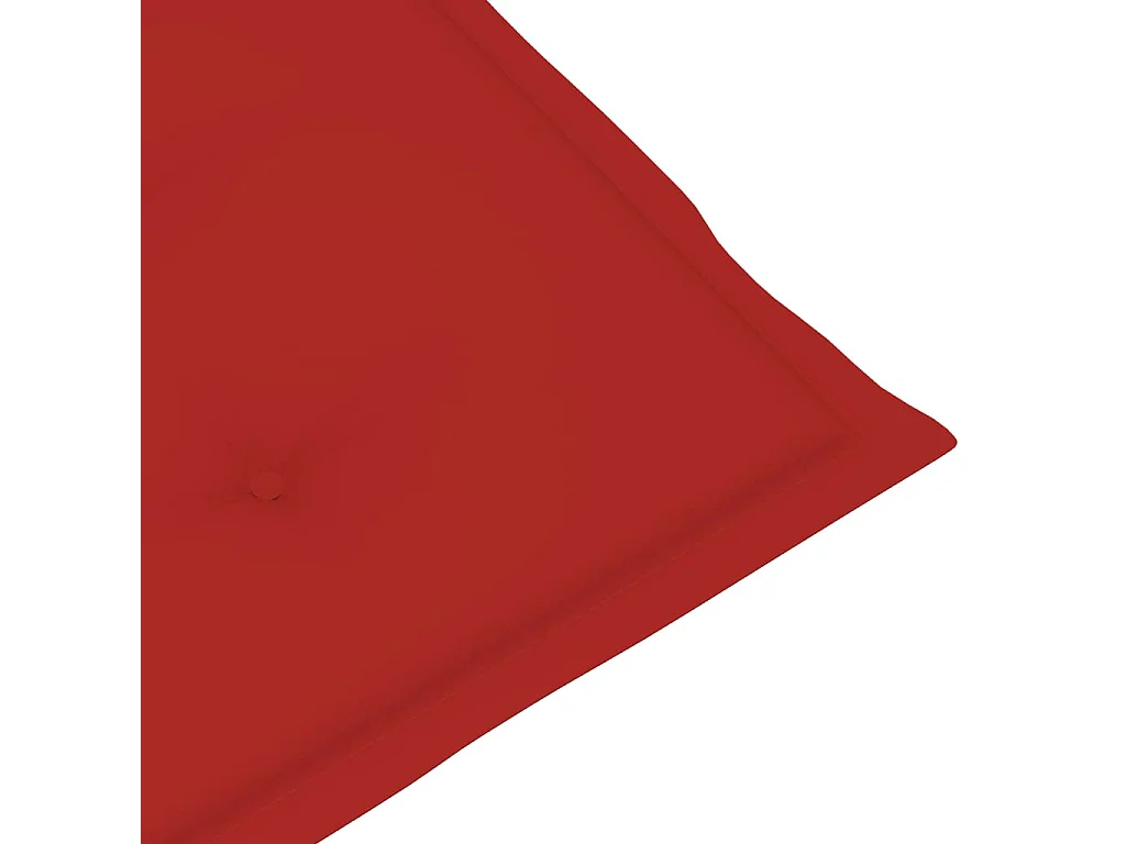 Chaises de jardin lot de 4 avec coussins rouge Bois teck massif
