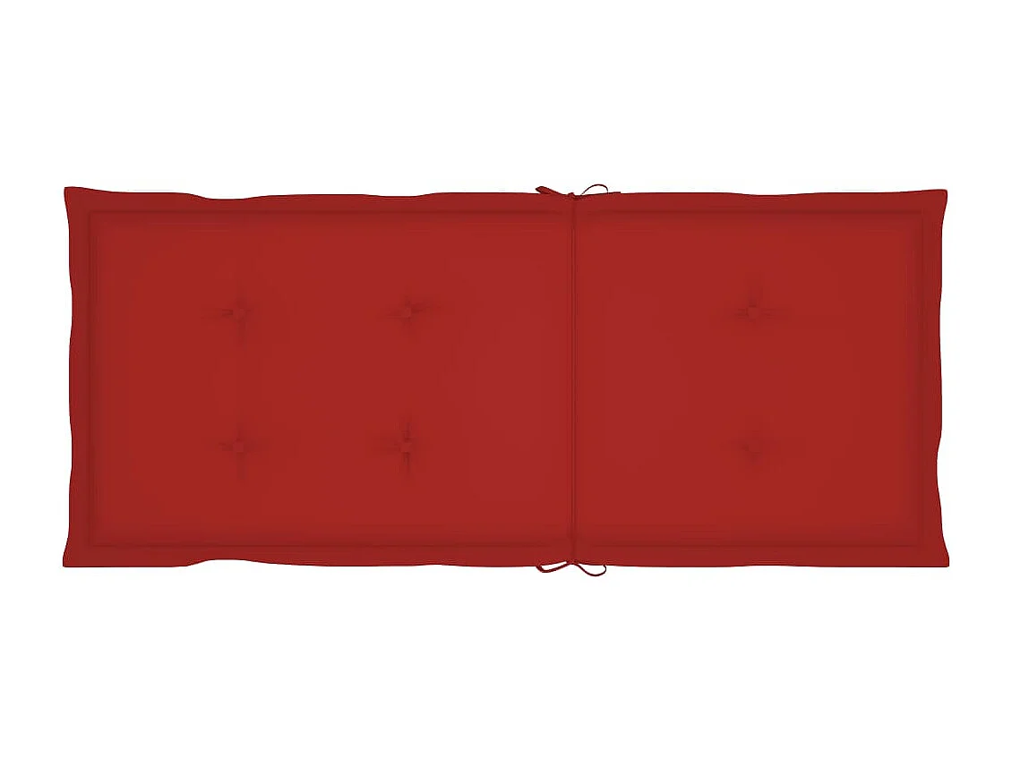 Chaises de jardin lot de 4 avec coussins rouge Bois teck massif