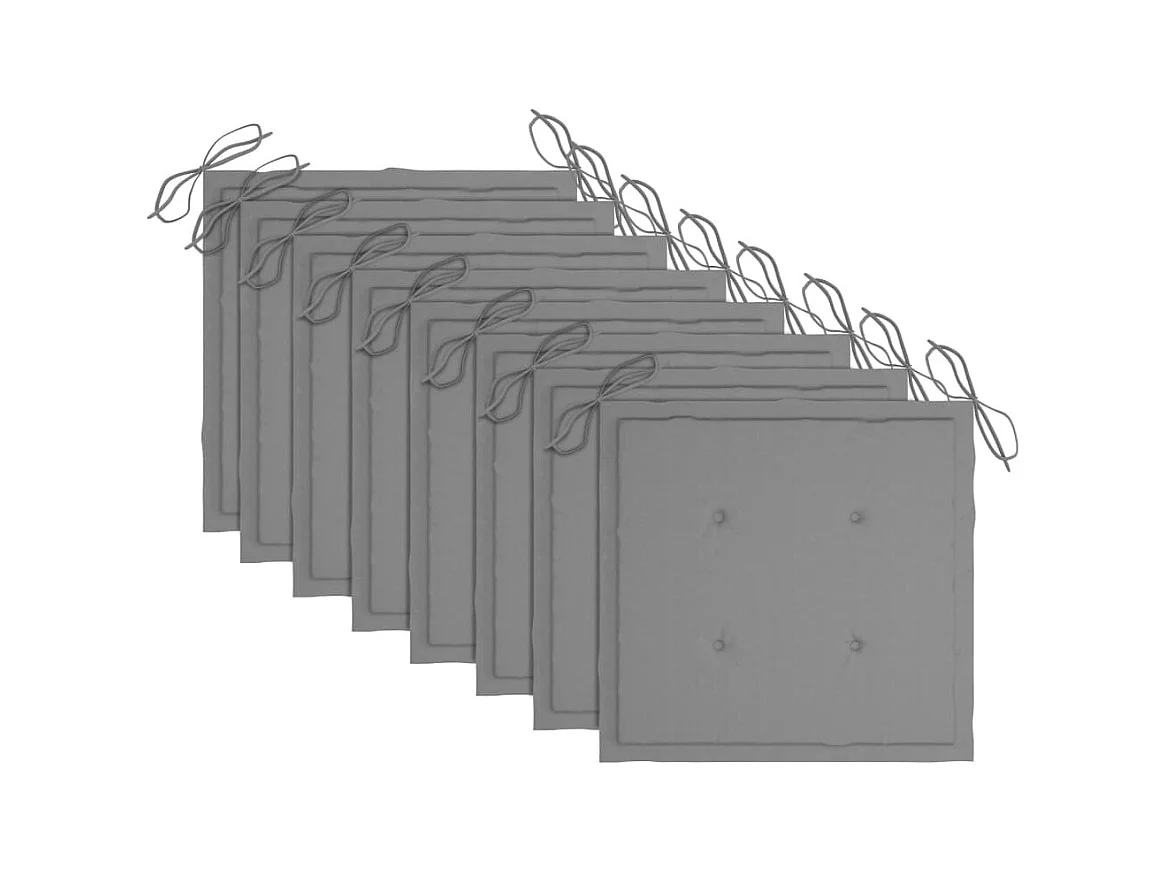 Chaises de jardin lot de 8 avec coussins Bois de teck massif