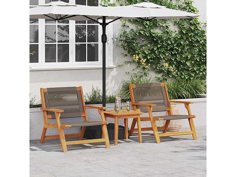 Tuinstoelen met tafel 3 stuks Grijs 45 x 45 x 40 cm