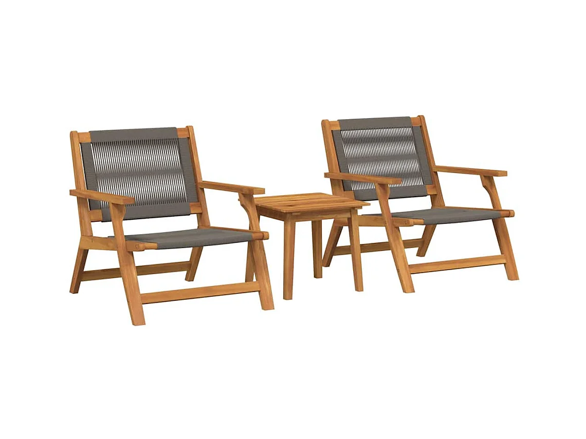 Tuinstoelen met tafel 3 stuks Grijs 45 x 45 x 40 cm