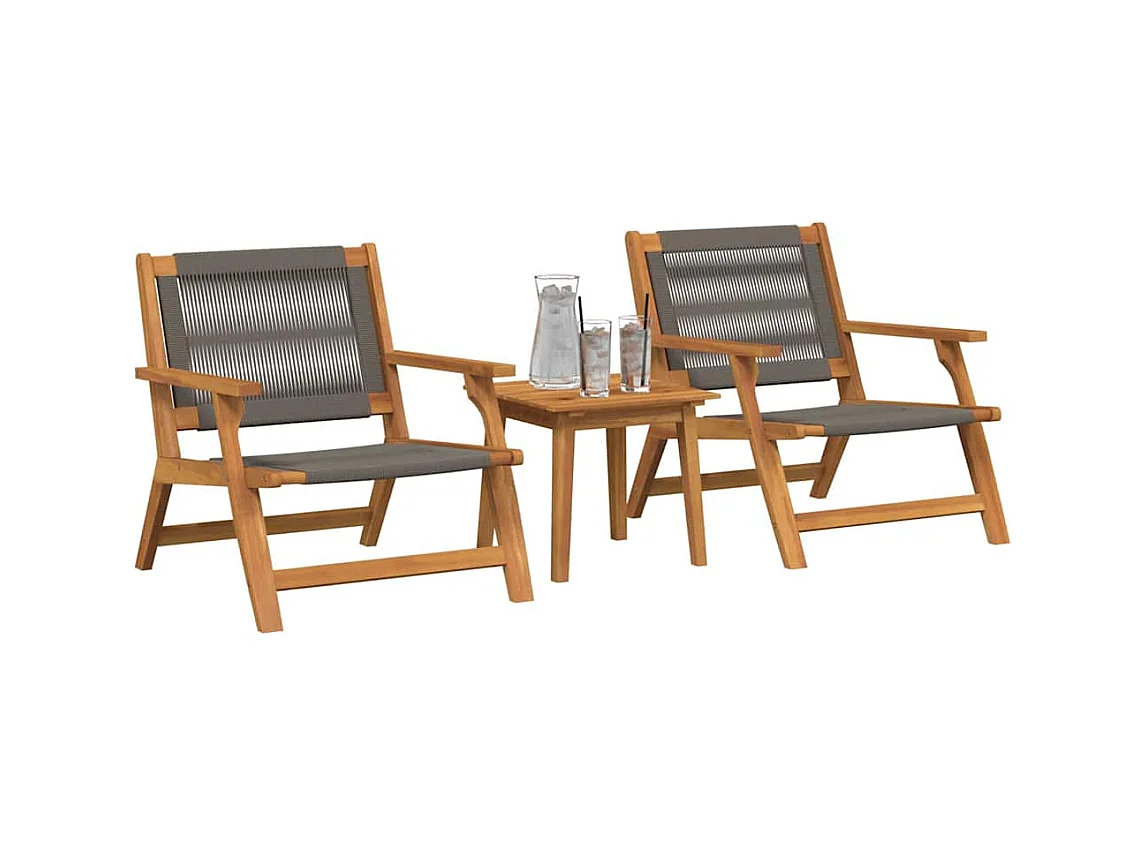 Tuinstoelen met tafel 3 stuks Grijs 45 x 45 x 40 cm