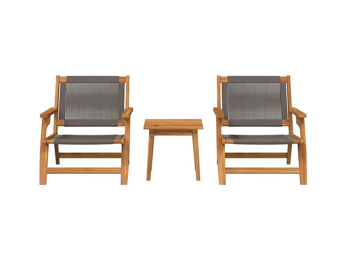 Tuinstoelen met tafel 3 stuks Grijs 45 x 45 x 40 cm