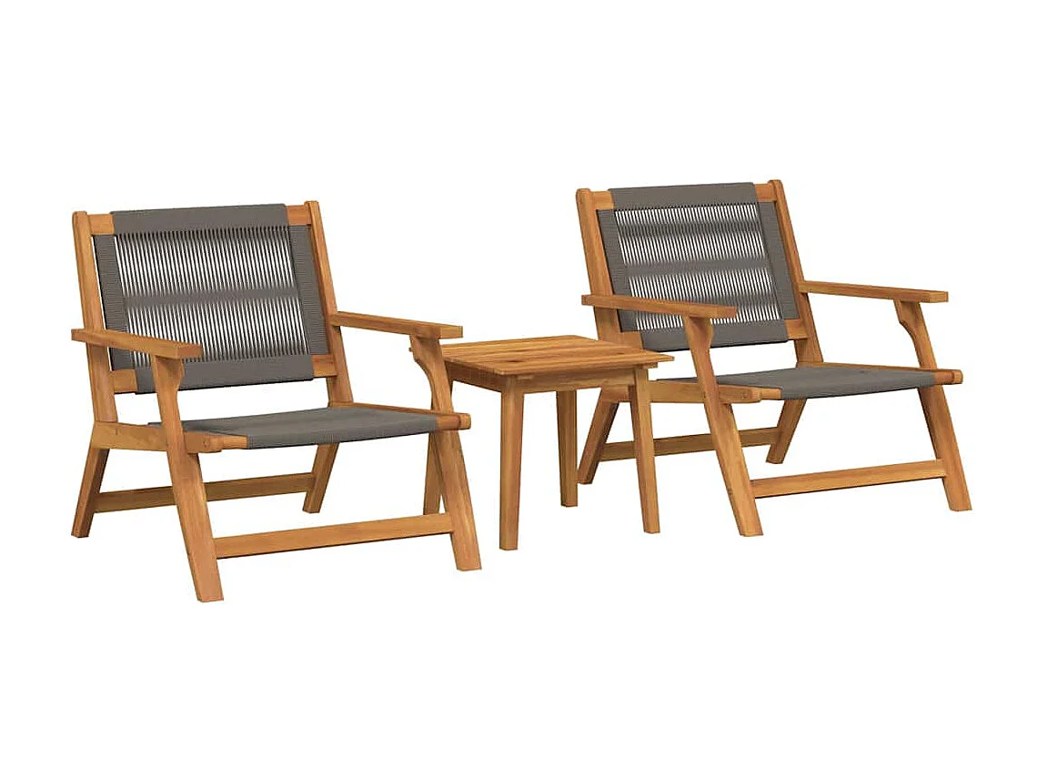 Tuinstoelen met tafel 3 stuks Grijs 45 x 45 x 40 cm