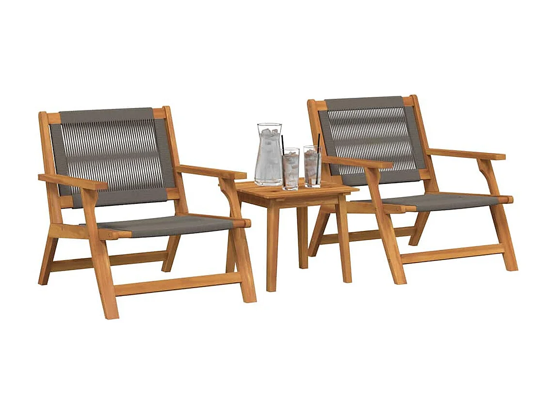Tuinstoelen met tafel 3 stuks Grijs 45 x 45 x 40 cm