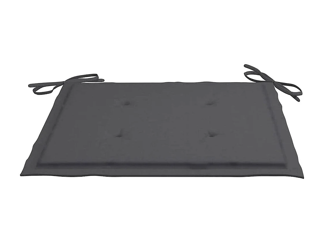 Set di 8 sedie da giardino con cuscini antracite in teak massello