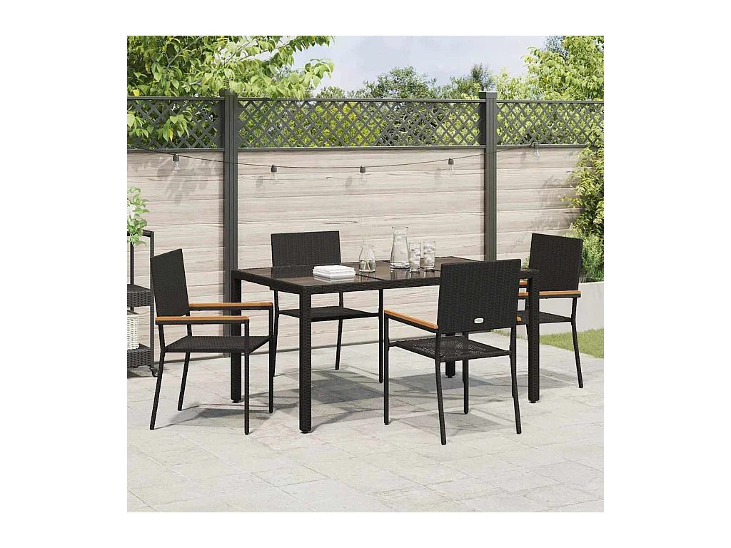 5-delige tuinset zwart