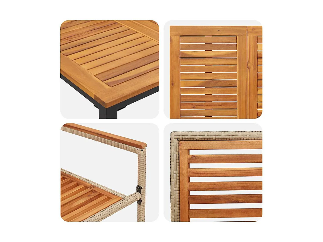 Ensemble de salle à manger pour jardin 7 pcs Beige