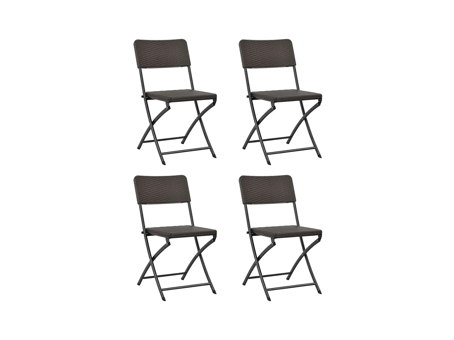 Chaises pliables de jardin lot de 4 PEHD et acier