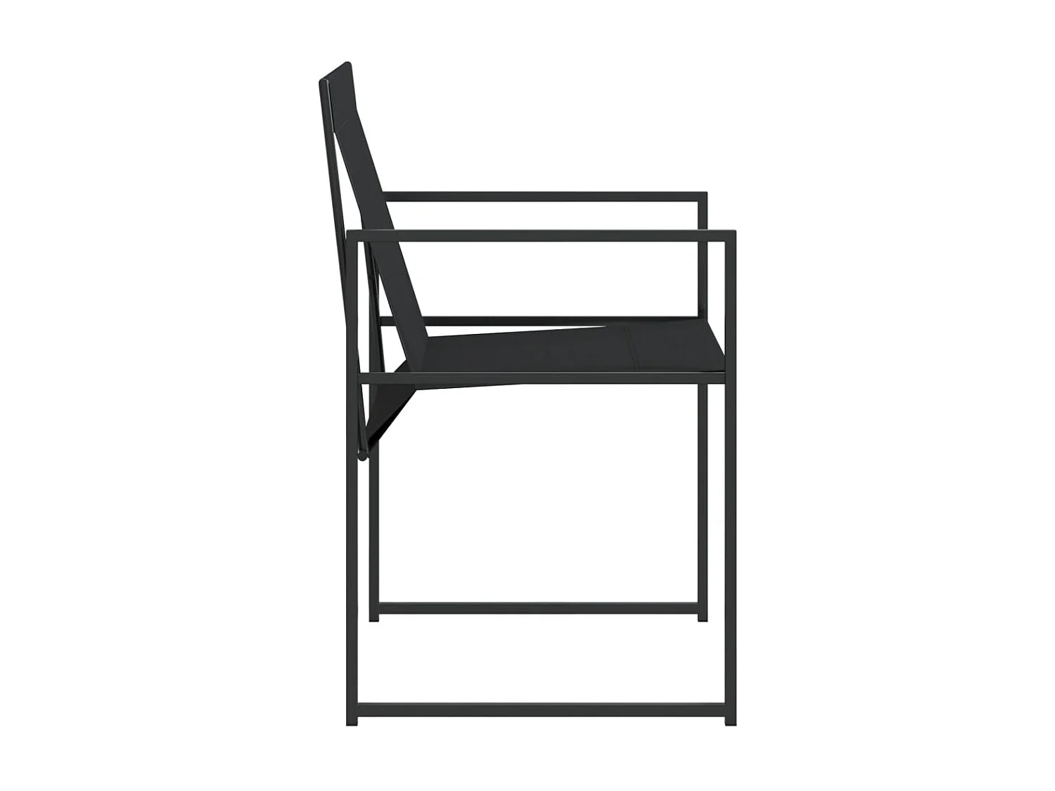 Chaises de jardin 4 pcs noir acier et textilène