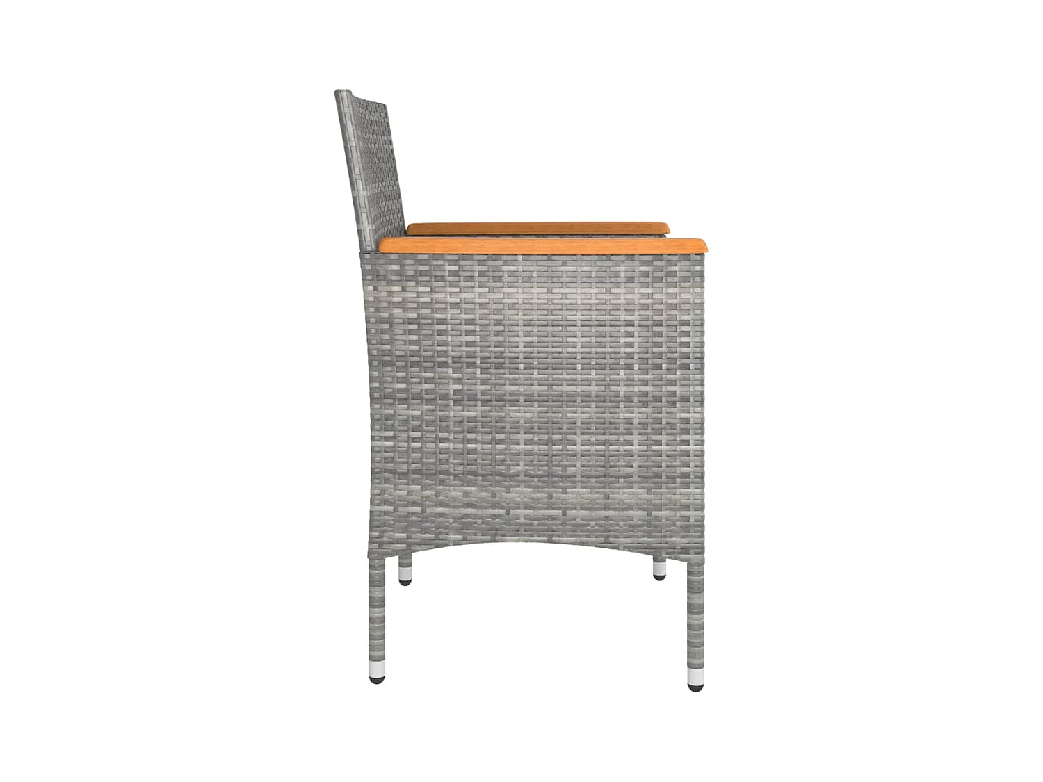 Set di 4 sedie e sgabelli da giardino in resina intrecciata grigia