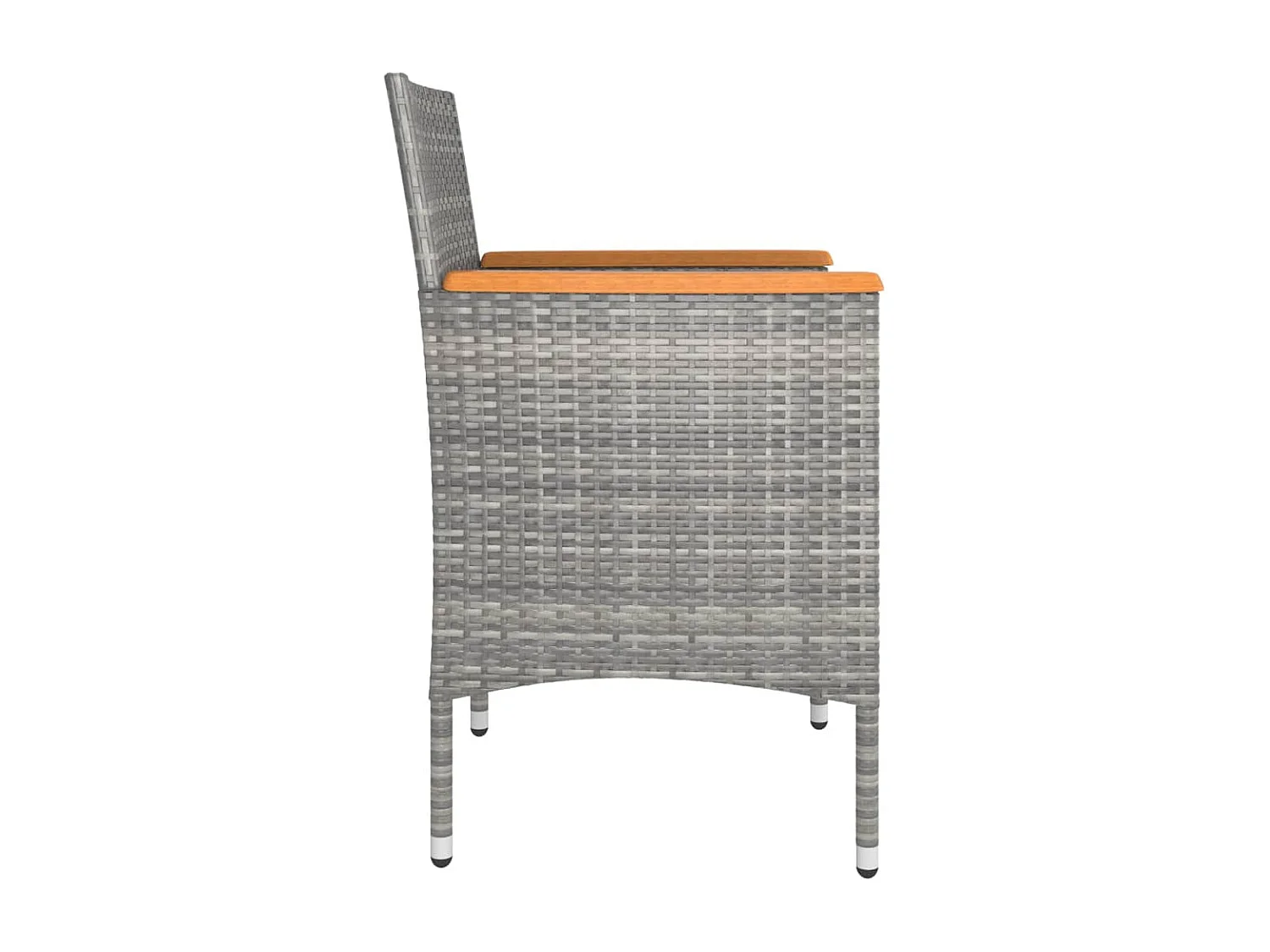 Jeu de chaise et tabouret de jardin 4 pcs Résine tressée Gris