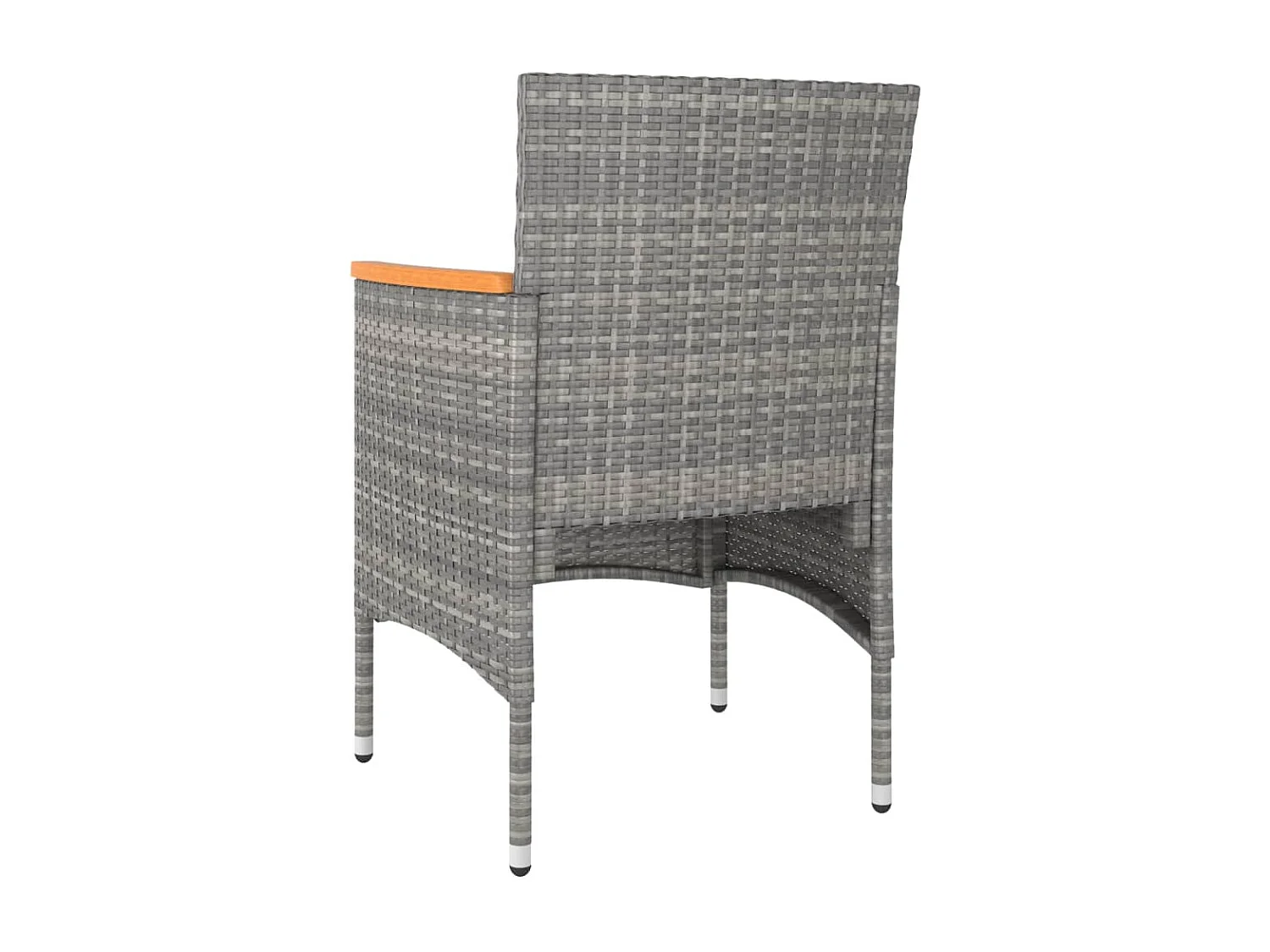 Jeu de chaise et tabouret de jardin 4 pcs Résine tressée Gris