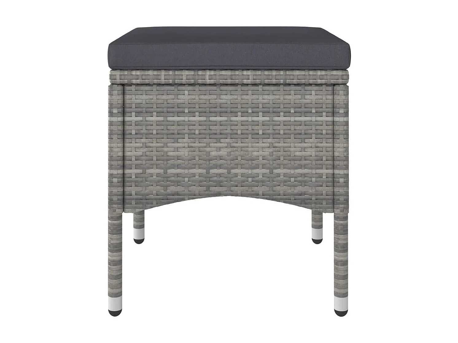 Jeu de chaise et tabouret de jardin 4 pcs Résine tressée Gris