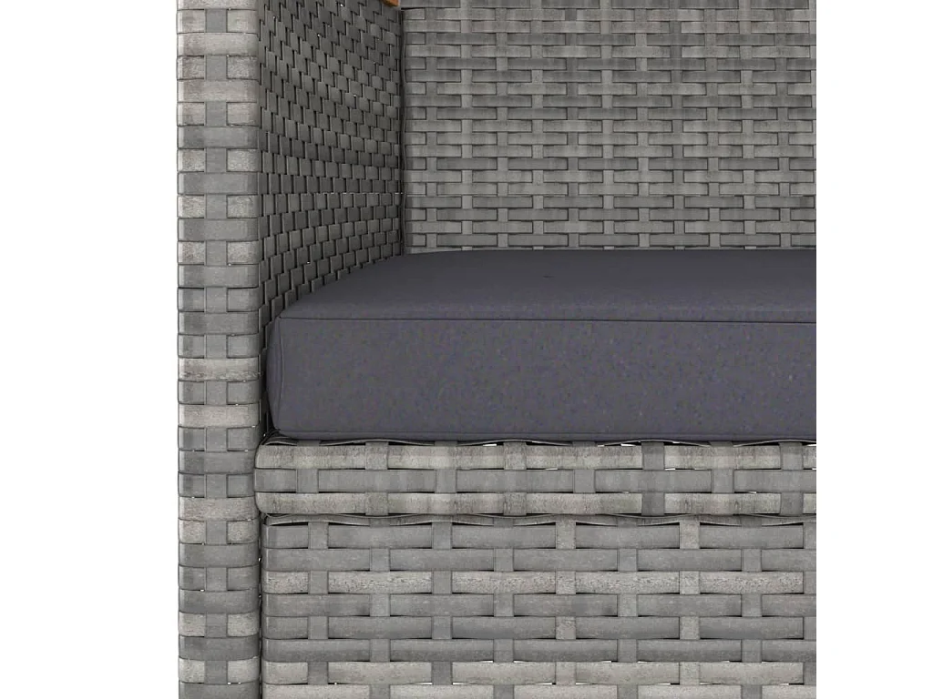 Jeu de chaise et tabouret de jardin 4 pcs Résine tressée Gris