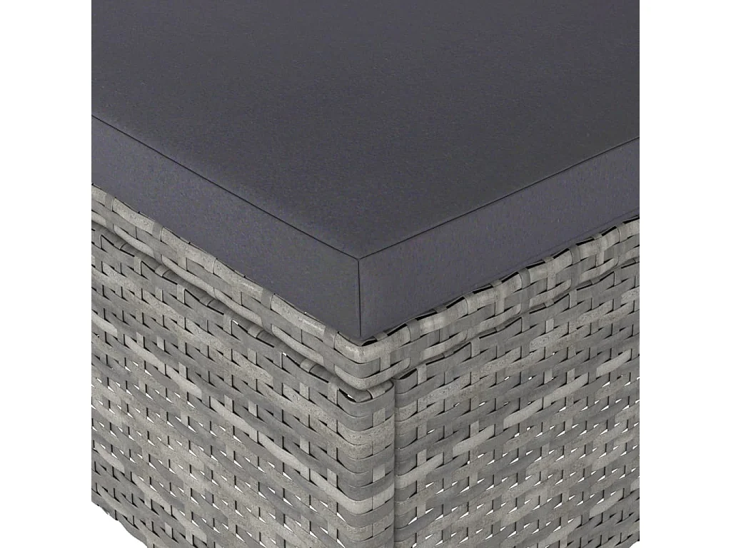 Jeu de chaise et tabouret de jardin 4 pcs Résine tressée Gris