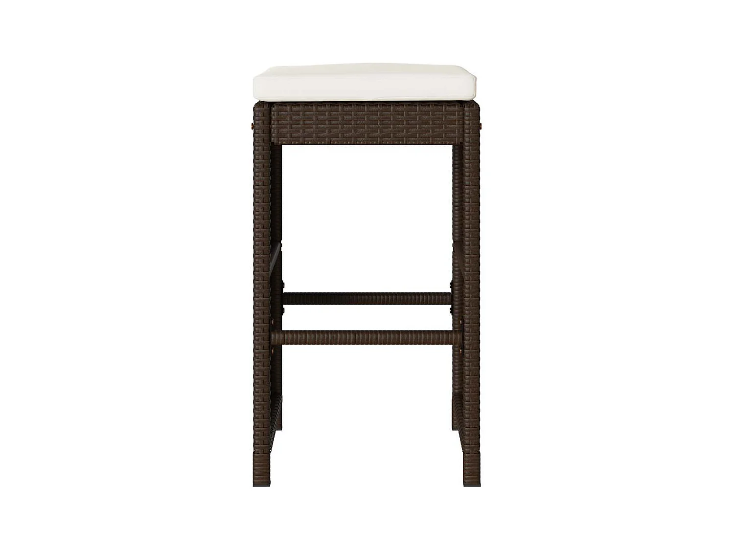 Set di 4 cuscini per sgabelli da bar da giardino in resina di vimini marrone