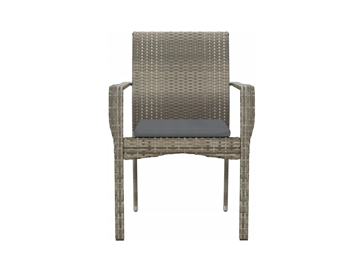 Chaises de jardin avec coussins lot de 2 Résine tressée Gris