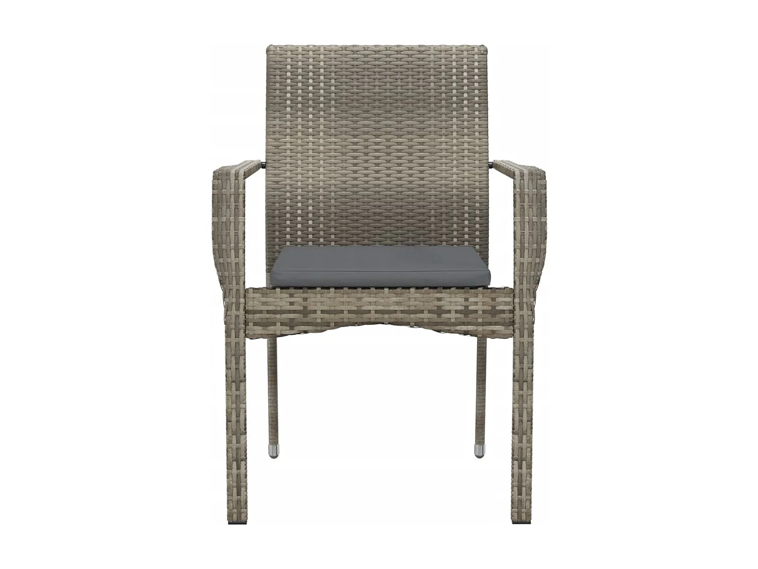 Chaises de jardin avec coussins lot de 2 Résine tressée Gris