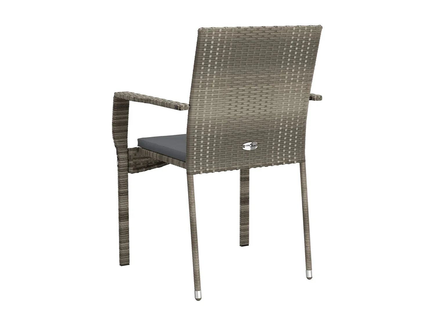 Chaises de jardin avec coussins lot de 2 Résine tressée Gris