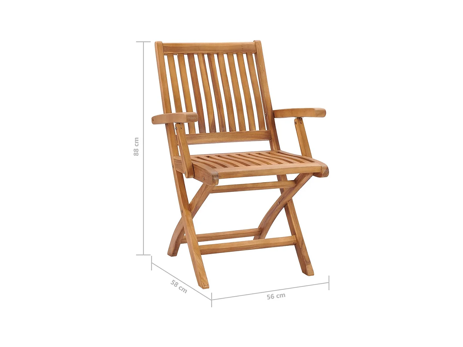 Chaises pliables de jardin lot de 4 Bois de teck solide