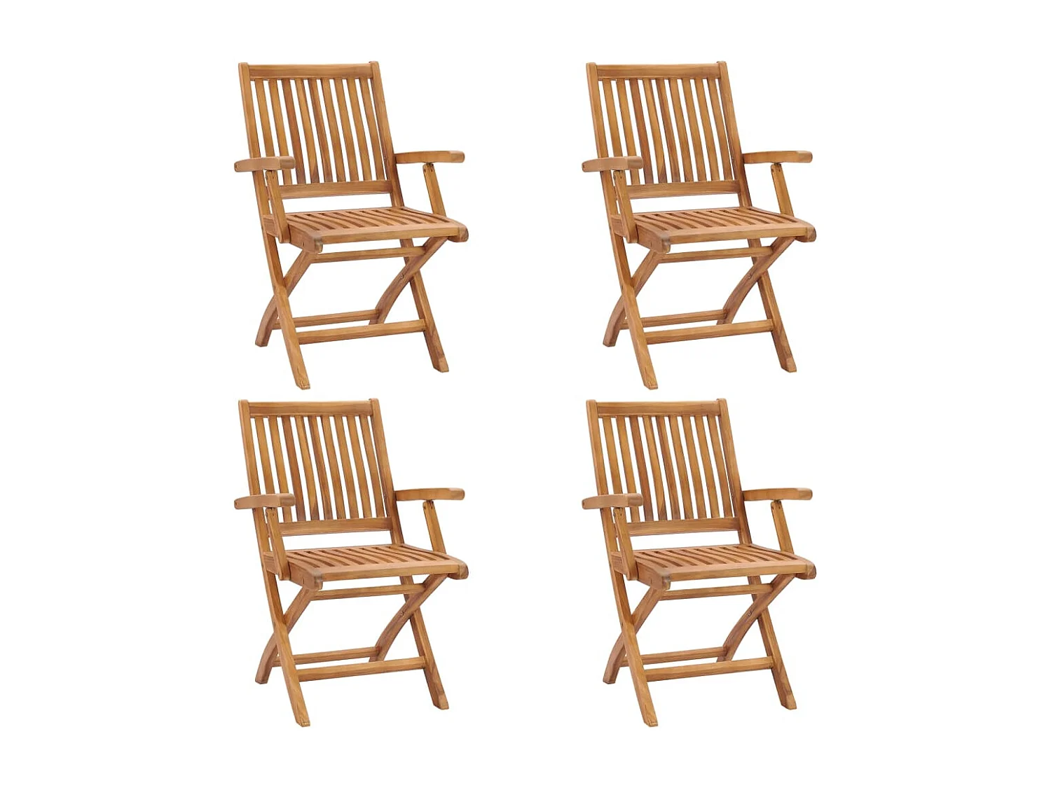 Chaises pliables de jardin lot de 4 Bois de teck solide