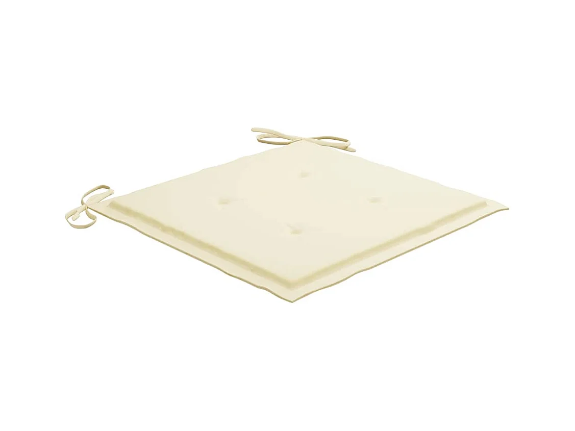 Chaises de jardin et coussins crème lot de 6 Bois teck massif