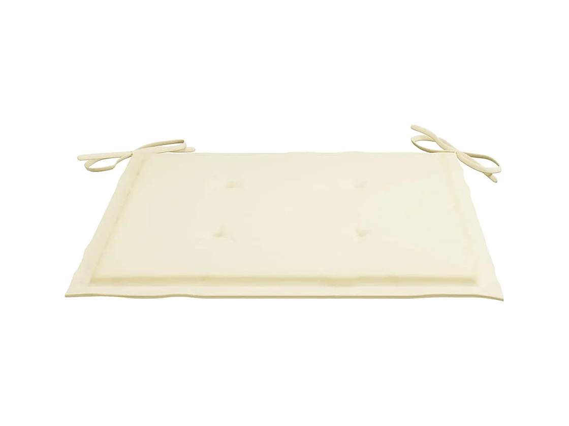 Chaises de jardin et coussins crème lot de 6 Bois teck massif