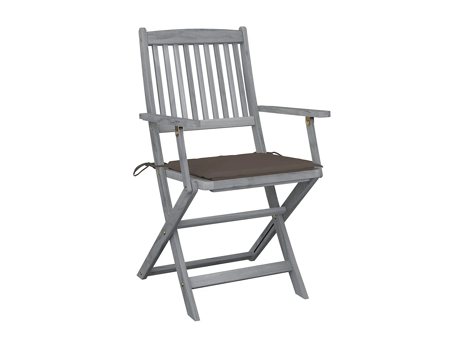 Set di 4 sedie pieghevoli da esterno con cuscini in legno di acacia