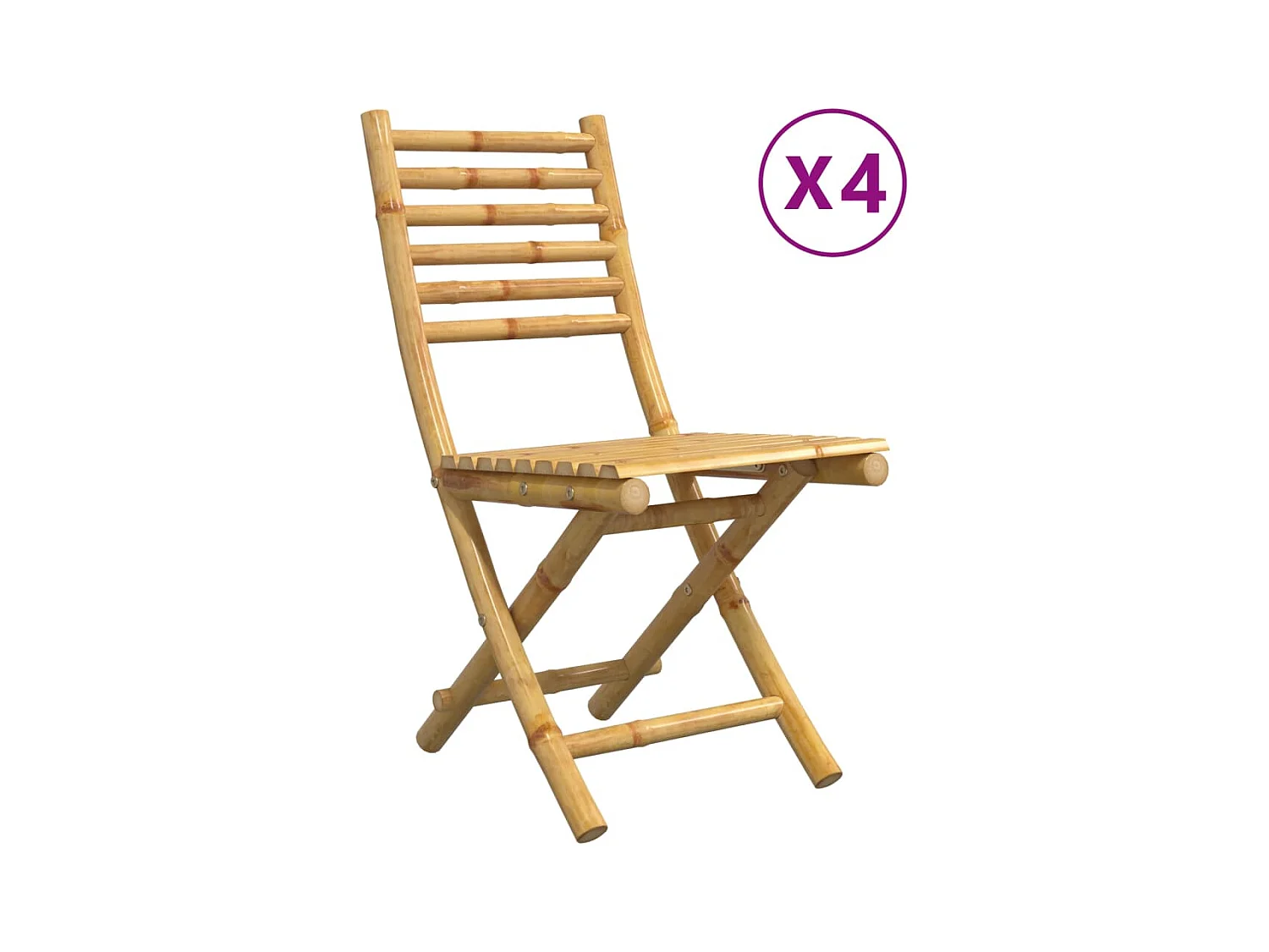 Opvouwbare tuinstoelen set van 4 43x54x88 cm bamboe