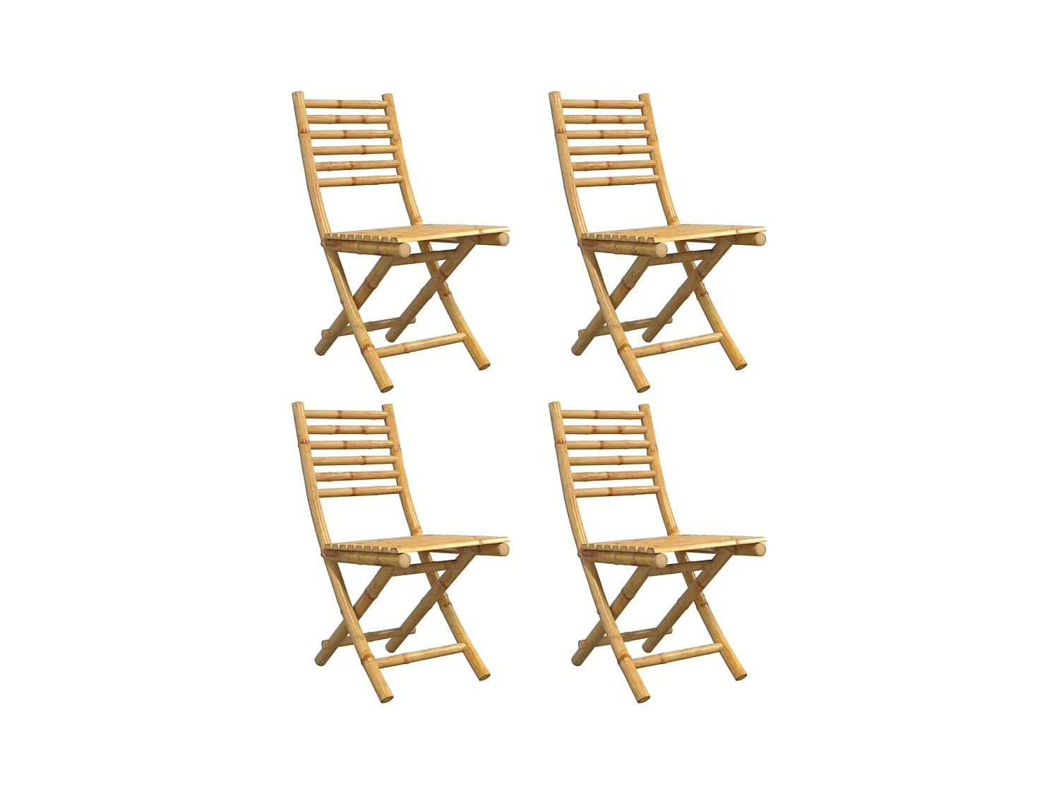 Opvouwbare tuinstoelen set van 4 43x54x88 cm bamboe