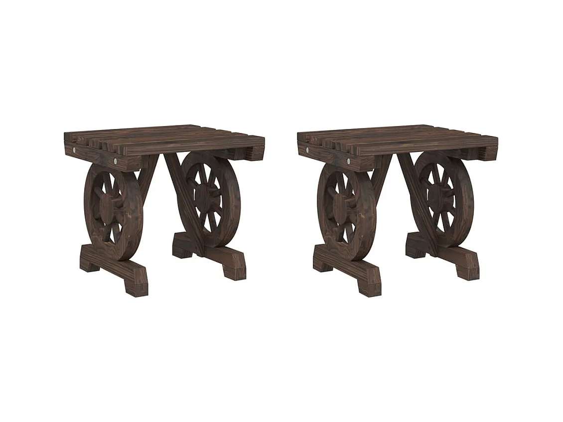 Repose-pieds de jardin lot de 2 bois de sapin massif