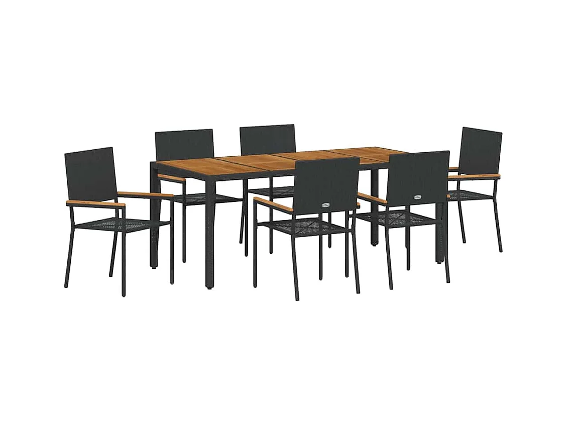 7-delige tuinset zwart