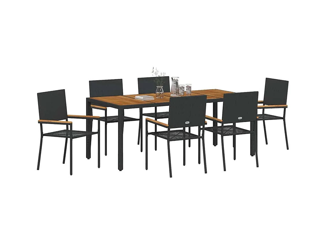 7-delige tuinset zwart