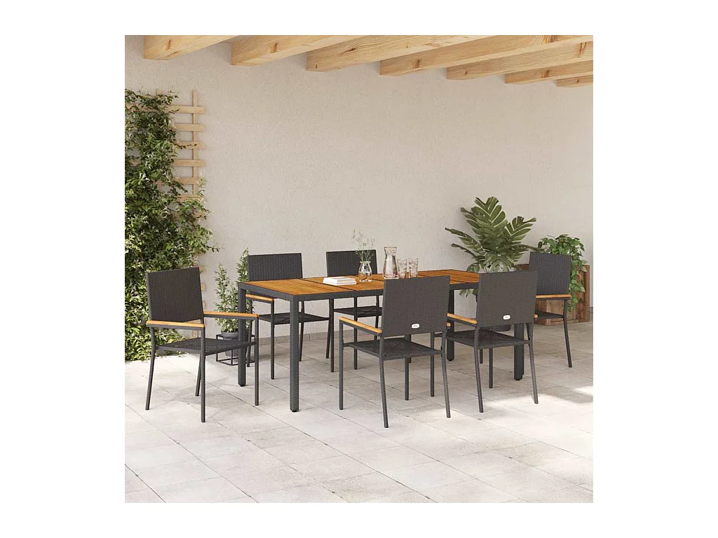 7-delige tuinset zwart