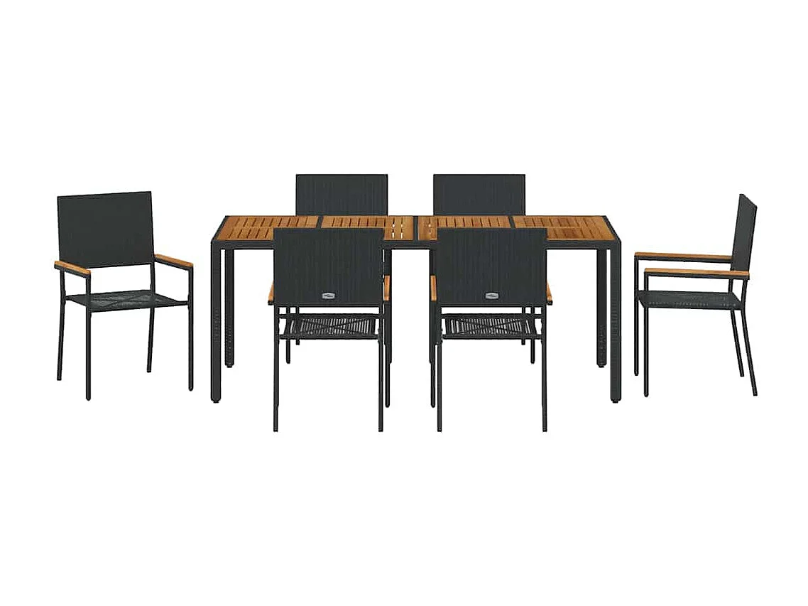 7-delige tuinset zwart