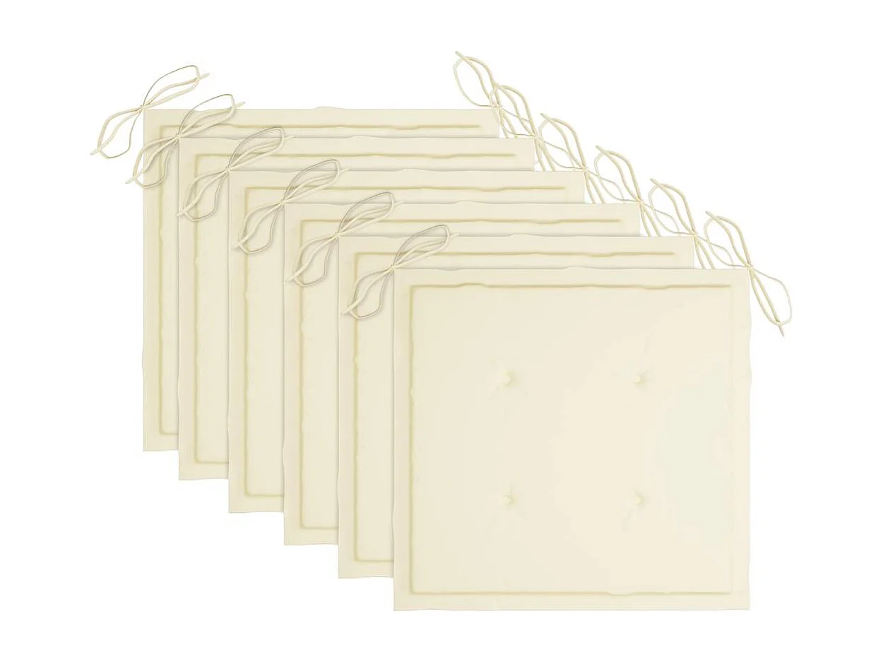 Conjunto de 6 sillas de jardín plegables con cojines de madera de acacia