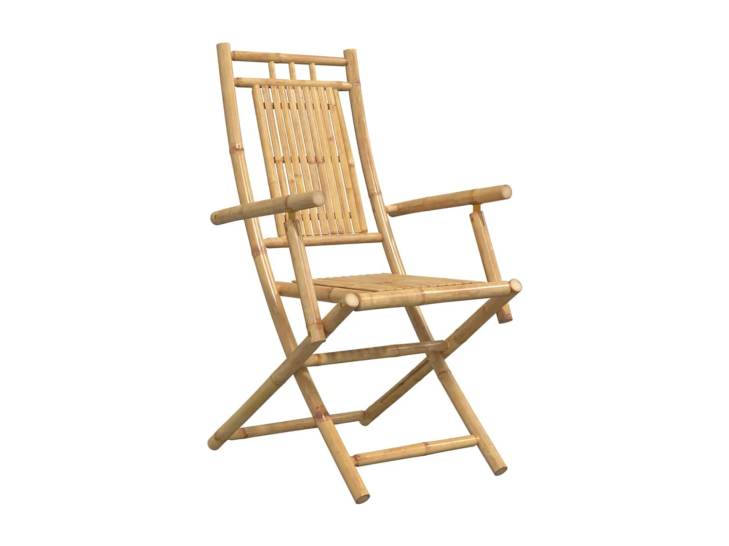 Set di 6 sedie pieghevoli da giardino in bambù 53x66x99 cm