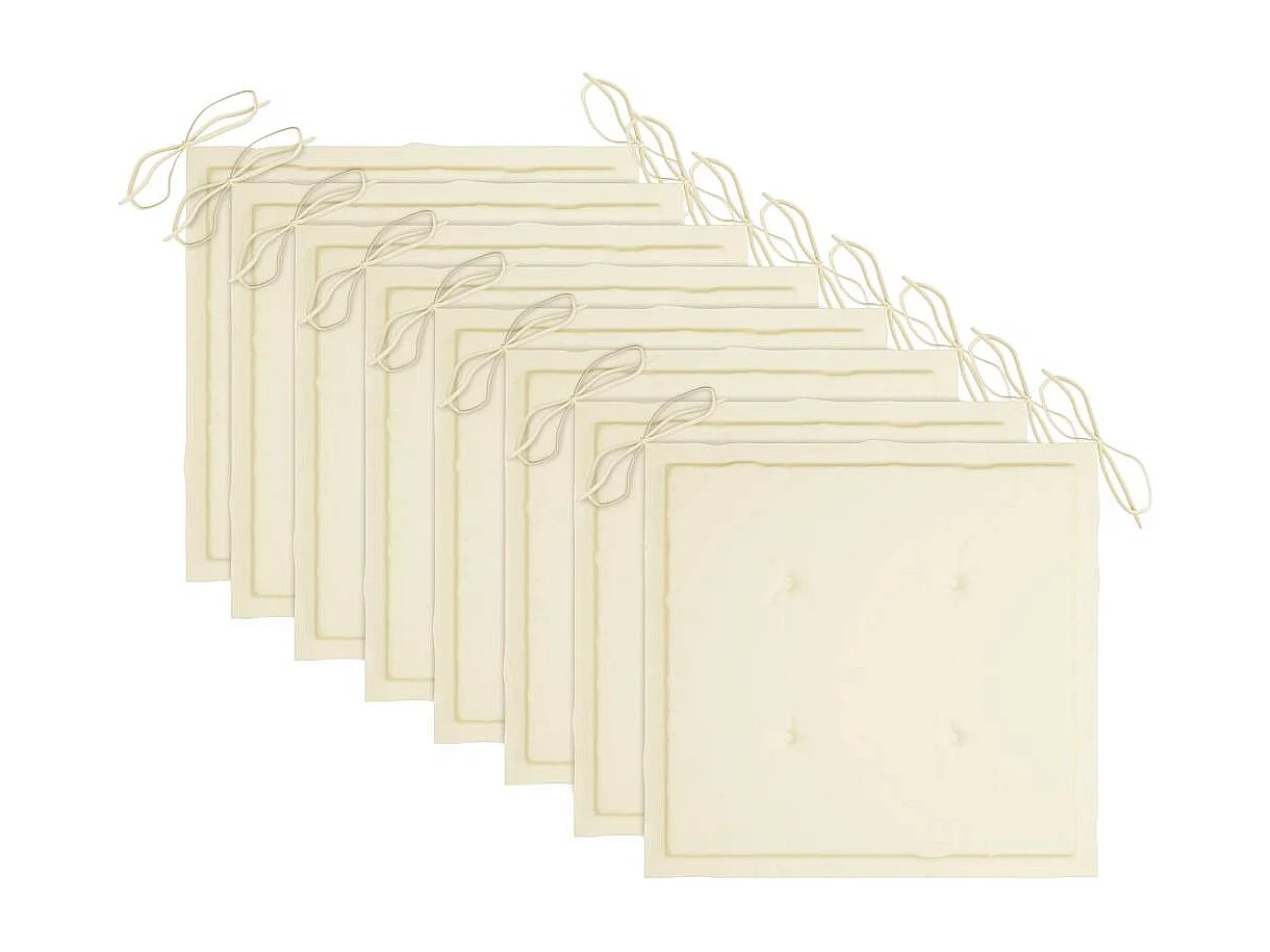 Set di 8 sedie da giardino pieghevoli con cuscini in legno di acacia