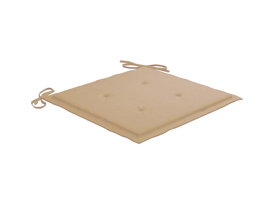 Chaises de jardin avec coussins lot de 2 Teck solide et acier