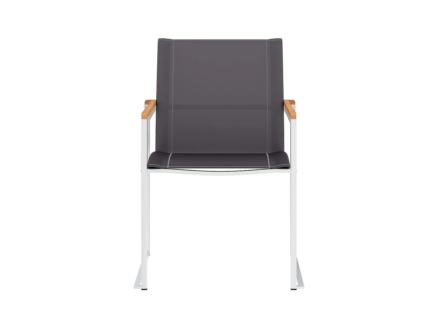 Juego de 4 sillas de jardín Textilene y acero inoxidable Gris