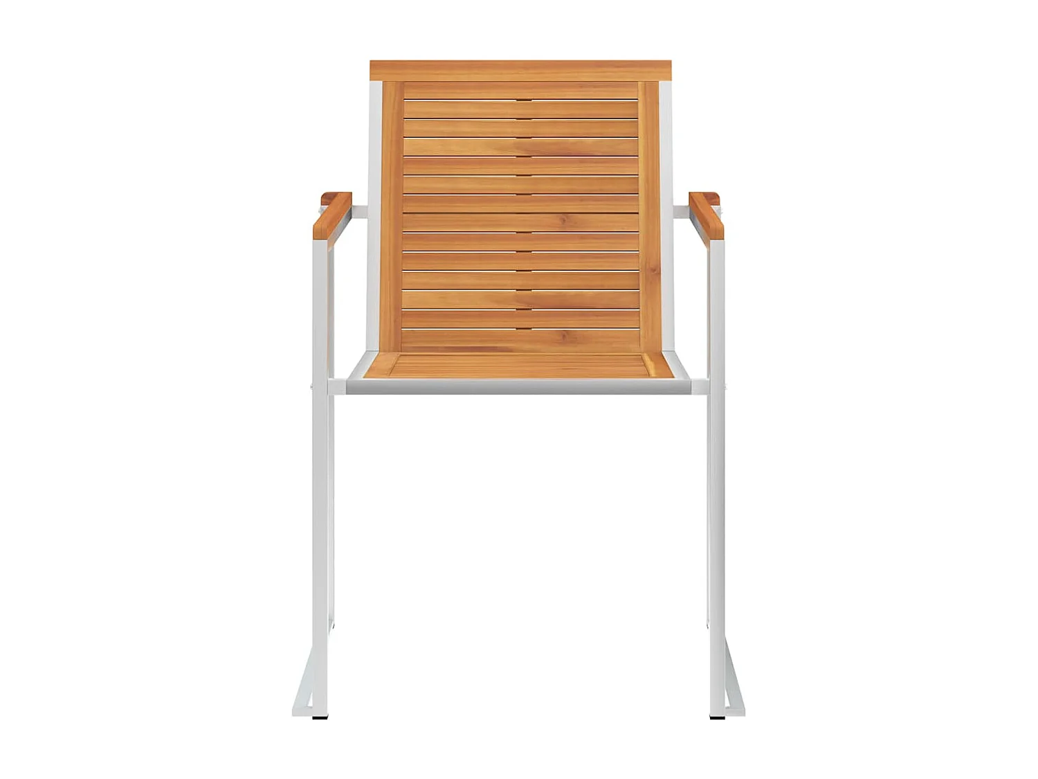 Chaises de jardin avec coussins lot de 2 Acacia solide et acier