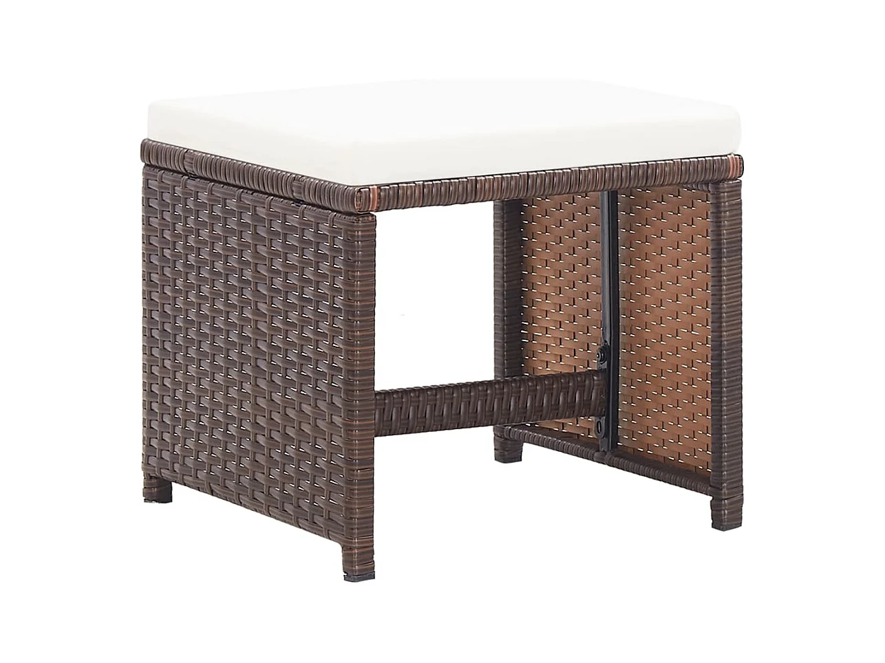 Tuinstoelen set van 2 en kussens Bruin geweven hars