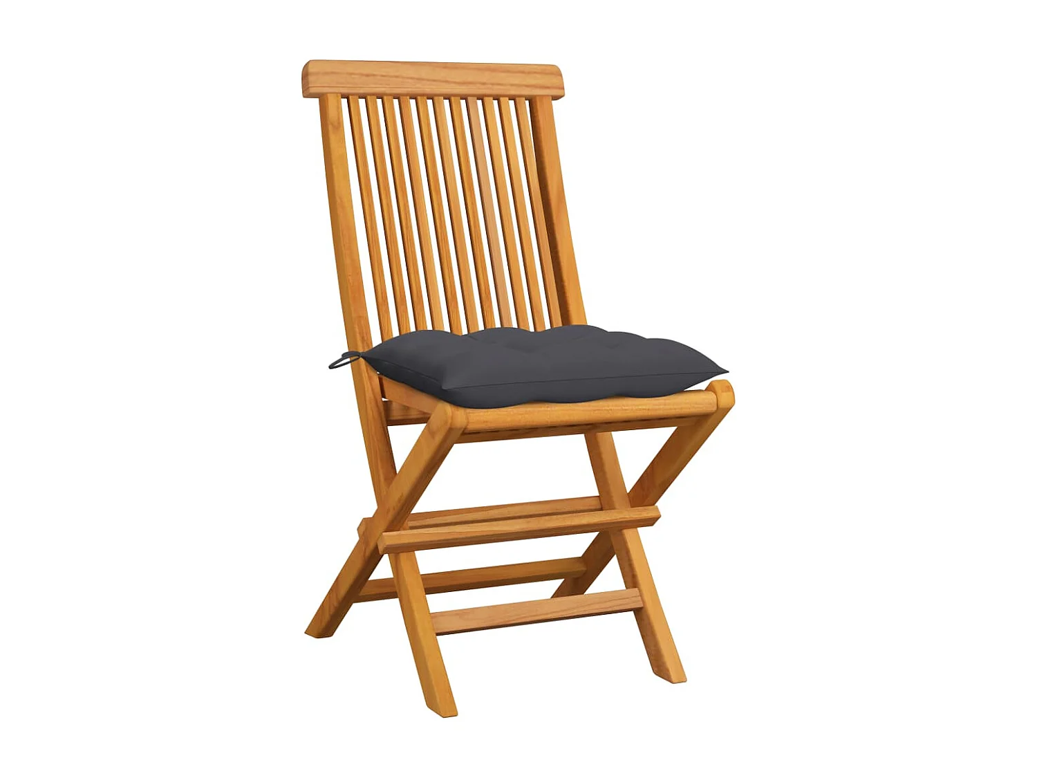 Chaises de jardin et coussins anthracite lot de 6 Bois de teck