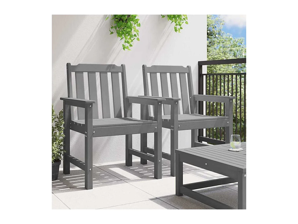 Tuinstoel. 2 stuks Lichtgrijs 65,5 x 59 x 88 cm Kunststof