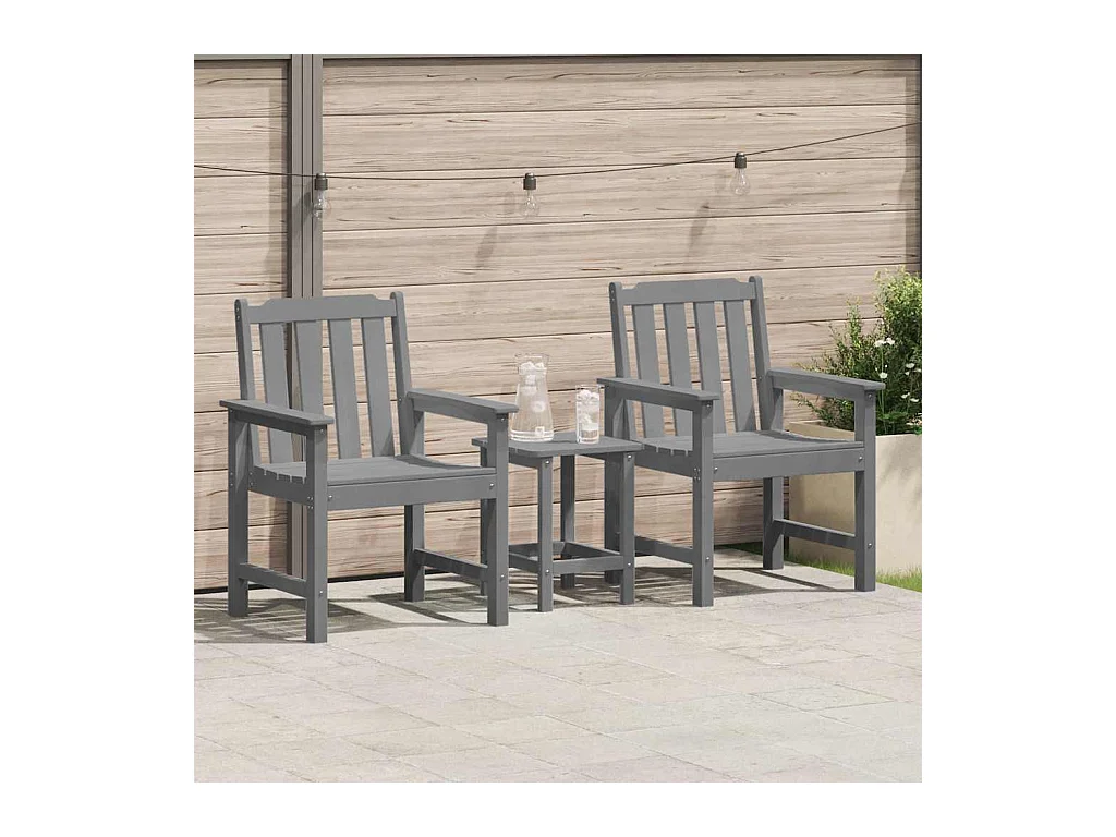 Sedia da giardino. 2 pezzi Grigio chiaro 65,5 x 59 x 88 cm Plastica