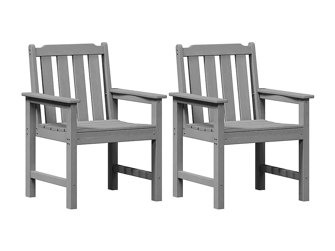 Chaise de jardin. 2 pcs Gris clair 65,5 x 59 x 88cm Plastique