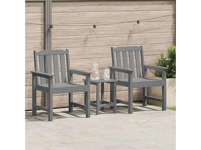 Chaise de jardin. 2 pcs Gris clair 65,5 x 59 x 88cm Plastique